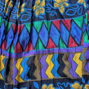 Cotton Blend Volume Multicolor Circle Skirt (Adjustable)